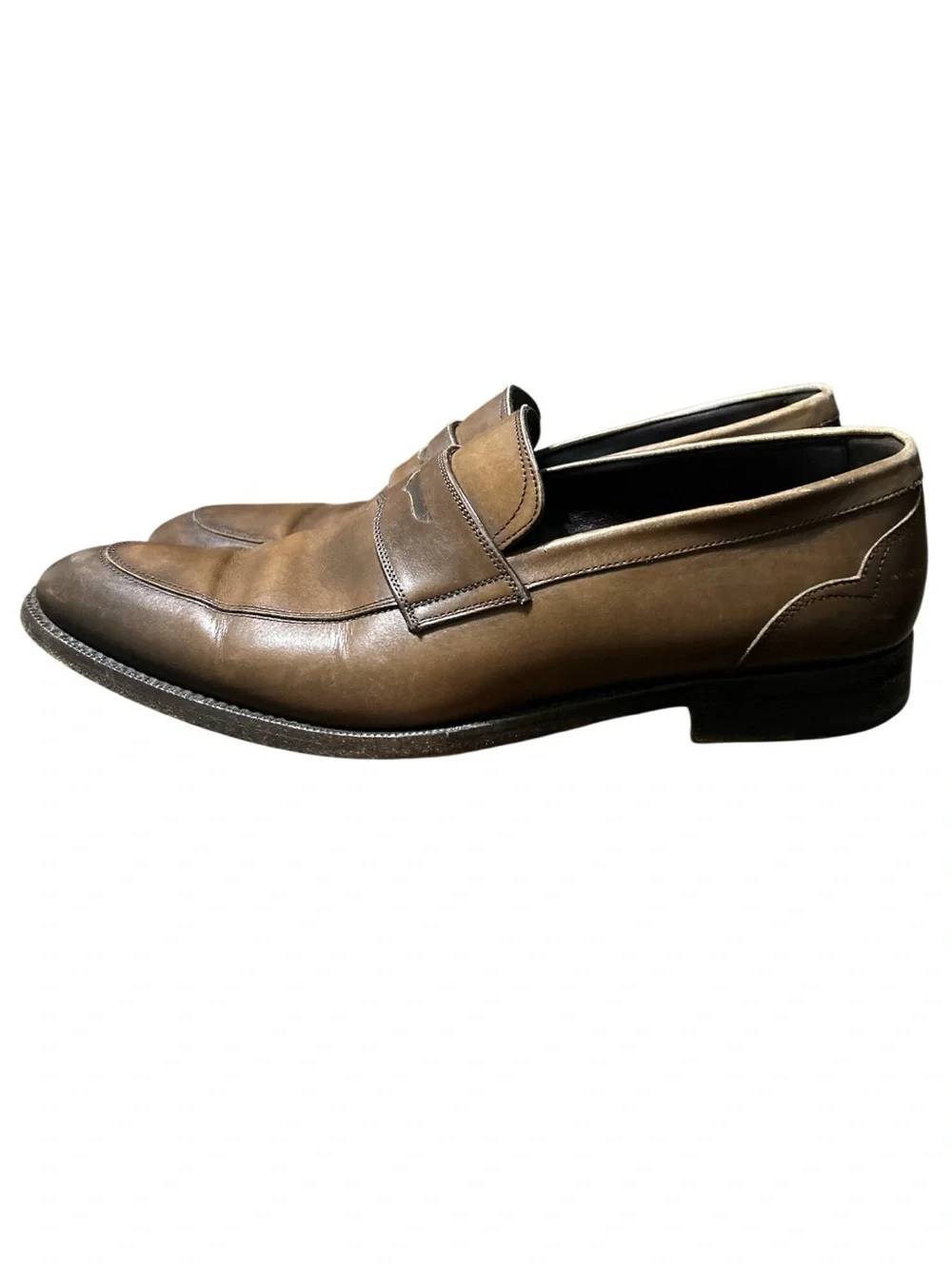 Ermenegildo Zegna brown leather loafers Size 10